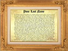 Load image into Gallery viewer, Father's Day Best Gift - Origin of the Last Name - Heraldic Document